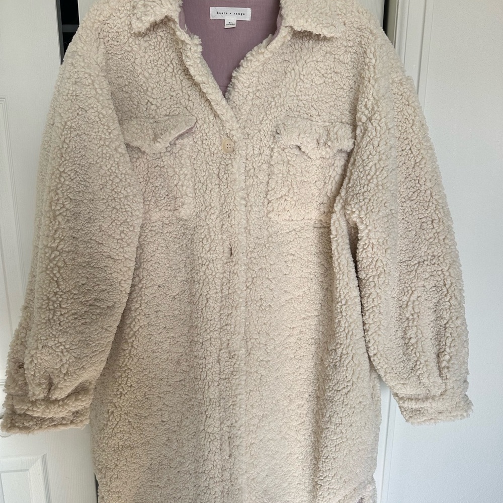 Sherpa Shearling Teddy Coat Shacket Jacket